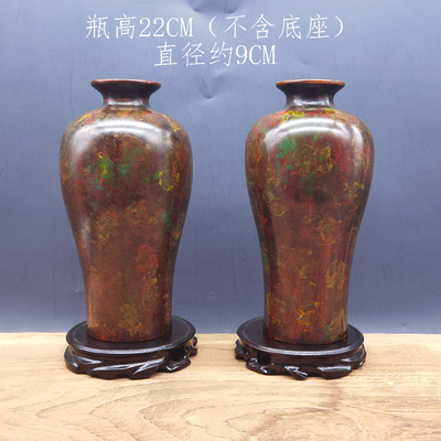 大师王宗秀漆艺花瓶（一对2个）