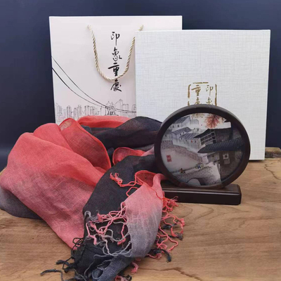 蜀绣摆件+围巾（多款搭配价格不同