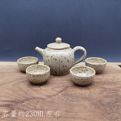 黔江石鸡坨土陶茶具1壶4杯礼盒