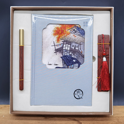 绣艺重庆笔记本配红木笔02