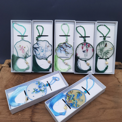 非遗蜀绣车挂吊饰双面绣