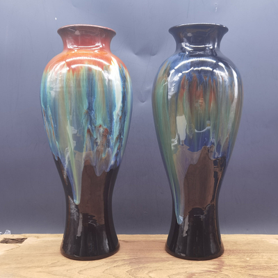 荣昌陶朱砂西绿釉花瓶（单个价）